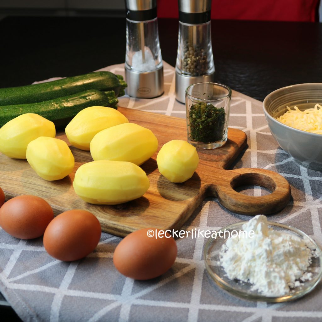 Zucchini - Kartoffel - Rösti die Zutaten