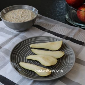 Chia Apfel Mix - Birne schneiden